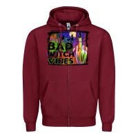 Burgundy bad witch vibes Zipper Hoodie - JahusDesignShop