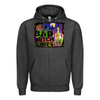Charcoal Heather bad witch vibes Zipper Hoodie - JahusDesignShop