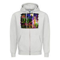 Dove Grey bad witch vibes Zipper Hoodie - JahusDesignShop
