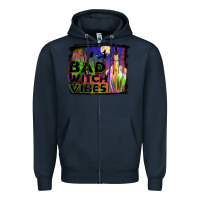 Navy bad witch vibes Zipper Hoodie - JahusDesignShop