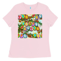 Bubblegum Pink Happy Easter Seamless Pattern Ladies Tee - BundleAndBundleShop