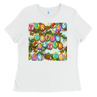 White Happy Easter Seamless Pattern Ladies Tee - BundleAndBundleShop
