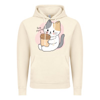 Vintage Artic Cat Drinking Coffee Kitten Kawaii Japanese Kitty Vintage Hoodie - linhVisuals