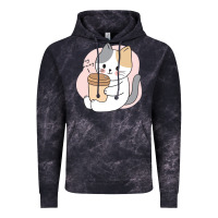 Cloud Black Cat Drinking Coffee Kitten Kawaii Japanese Kitty Vintage Hoodie - linhVisuals