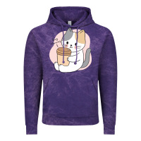 Cloud Purple Cat Drinking Coffee Kitten Kawaii Japanese Kitty Vintage Hoodie - linhVisuals