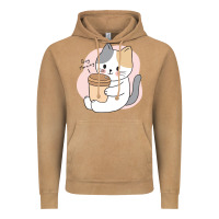 Vintage Camel Cat Drinking Coffee Kitten Kawaii Japanese Kitty Vintage Hoodie - linhVisuals