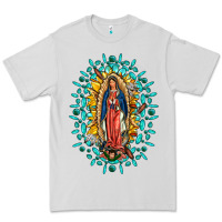 Dove Grey Our Lady Of Guadalupe Gemstone Sunflowers Premium Tee - FaDigitalArtStudio