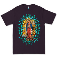 Plum Our Lady Of Guadalupe Gemstone Sunflowers Premium Tee - FaDigitalArtStudio