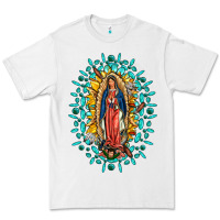 White Our Lady Of Guadalupe Gemstone Sunflowers Premium Tee - FaDigitalArtStudio