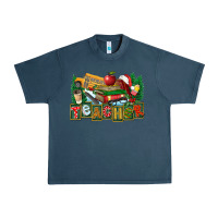 Midnight Navy Christmas Teacher Urban Heavy Tee - FaDigitalArtStudio