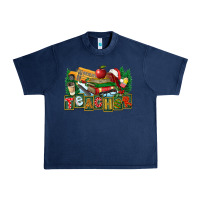 Navy Christmas Teacher Urban Heavy Tee - FaDigitalArtStudio