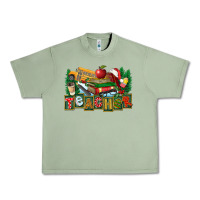 Oil Green Christmas Teacher Urban Heavy Tee - FaDigitalArtStudio