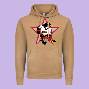 Red Penguin 1990's Russian Vintage Hoodie Designed By Linhvisuals