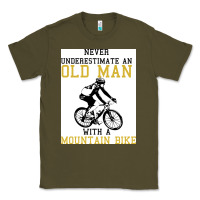 Army Green Never Underestimate An Old Man With A Mountain Bike Classic Tee - Bettercallsaul