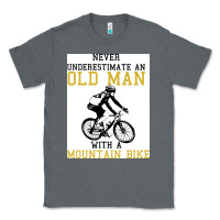 Charcoal Heather Never Underestimate An Old Man With A Mountain Bike Classic Tee - Bettercallsaul