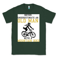 Sports Green Never Underestimate An Old Man With A Mountain Bike Classic Tee - Bettercallsaul