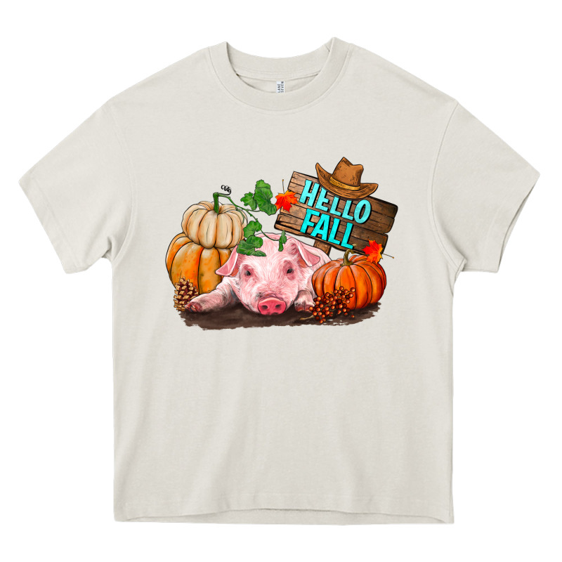Hello Fall Pig Heavy Core Tee by RanaPortraitStore | Teevron