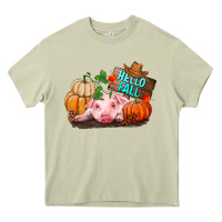 Mossy Hello fall pig Heavy Core Tee - RanaPortraitStore