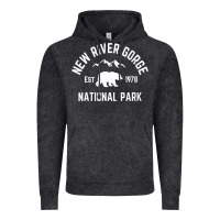 Vintage Black womens new river gorge national park bear west virginia nature v neck Vintage Hoodie - linhVisuals