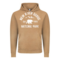 Vintage Camel womens new river gorge national park bear west virginia nature v neck Vintage Hoodie - linhVisuals