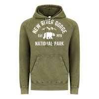 Vintage Olive womens new river gorge national park bear west virginia nature v neck Vintage Hoodie - linhVisuals