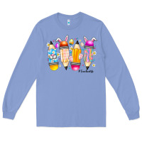 Colony Blue Easter Teacher Life Long Sleeve Tee - CowhideDigitalArt