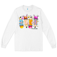 White Easter Teacher Life Long Sleeve Tee - CowhideDigitalArt