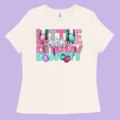 Little Bunny Easter Ladies Tee Designed By Bundleandbundleshop