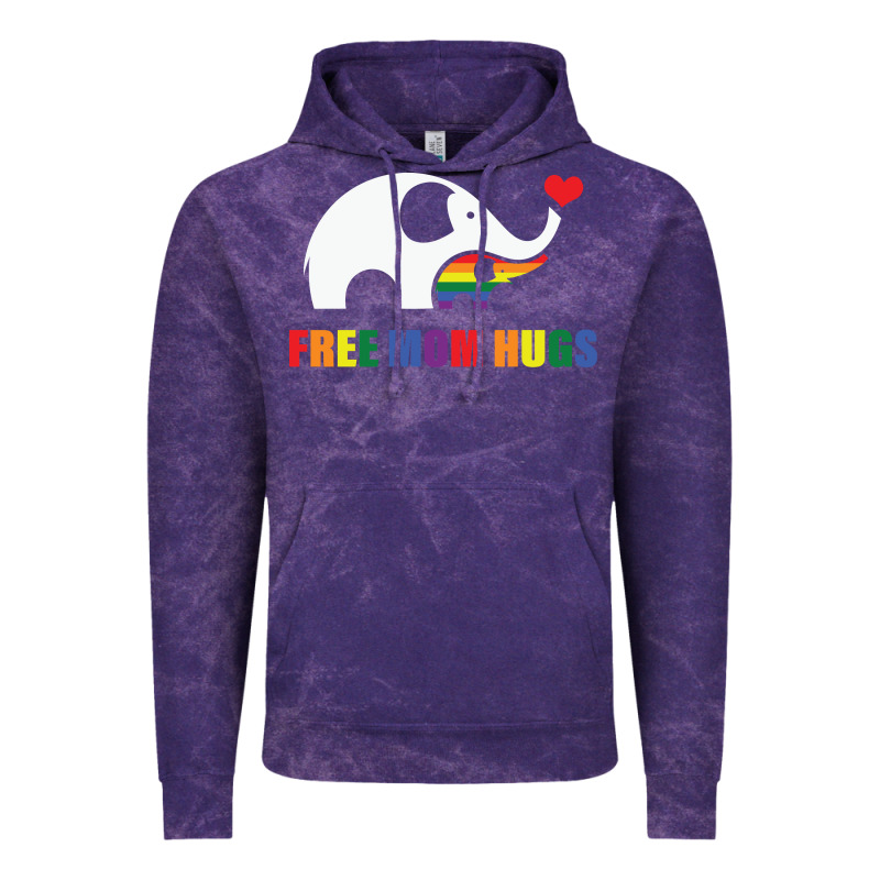 Free Mom Hugs Pride Elephant Rainbow Vintage Hoodie by linhVisuals | Teevron