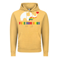 Vintage Mustard free mom hugs pride elephant rainbow Vintage Hoodie - linhVisuals