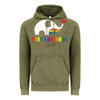 Vintage Olive free mom hugs pride elephant rainbow Vintage Hoodie - linhVisuals