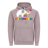 Vintage Zinc free mom hugs pride elephant rainbow Vintage Hoodie - linhVisuals