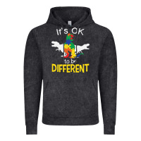 Vintage Black it’s ok to be different autism dinosaur Vintage Hoodie - linhVisuals