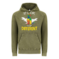 Vintage Olive it’s ok to be different autism dinosaur Vintage Hoodie - linhVisuals