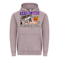 Vintage Zinc Dead Inside Caffeinated Vintage Hoodie - CowhideDigitalArt