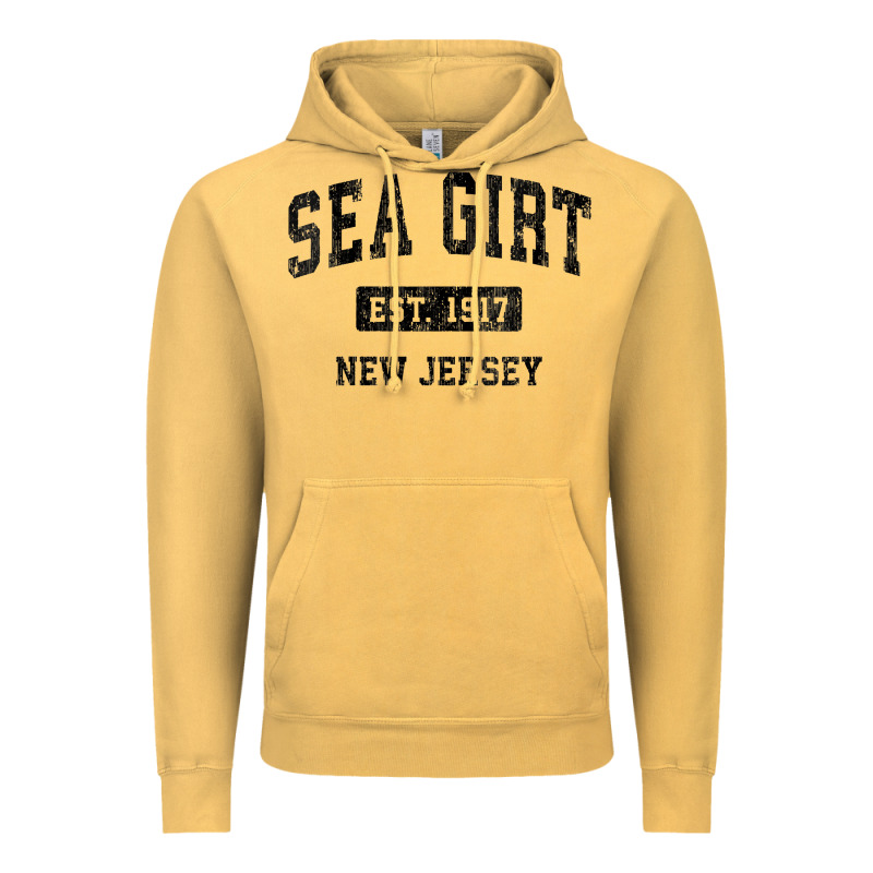 Womens Sea Girt New Jersey Nj Vintage Sports Design Black Design V Nec Vintage Hoodie by linhVisuals | Teevron