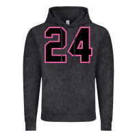 Vintage Black number 24 sports jersey athlete fan pink black lucky number t shirt Vintage Hoodie - linhVisuals