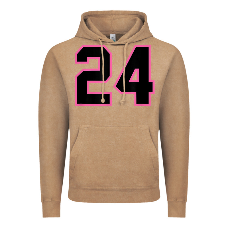 Number 24 Sports Jersey Athlete Fan Pink Black Lucky Number T Shirt Vintage Hoodie by linhVisuals | Teevron