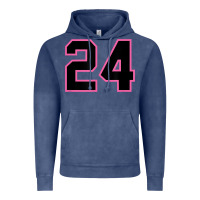 Vintage Denim number 24 sports jersey athlete fan pink black lucky number t shirt Vintage Hoodie - linhVisuals