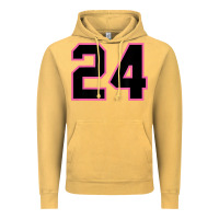 Vintage Mustard number 24 sports jersey athlete fan pink black lucky number t shirt Vintage Hoodie - linhVisuals