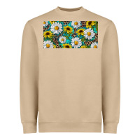Mushroom Sunflower And Daisy With Leopard Heavyweight Sweatshirt - RanaPortraitStore