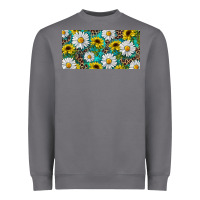 Storm Sunflower And Daisy With Leopard Heavyweight Sweatshirt - RanaPortraitStore