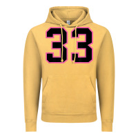 Vintage Mustard number 33 sports jersey athlete fan pink black lucky number t shirt Vintage Hoodie - linhVisuals