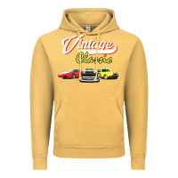 Vintage Mustard vintage classic oldies cars Vintage Hoodie - linhVisuals