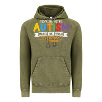 Vintage Olive someone with autism makes me proud Vintage Hoodie - linhVisuals