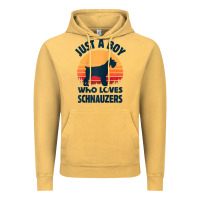 Vintage Mustard schnauzer just a boy who loves dogs men retro vintage sunset raglan ba Vintage Hoodie - linhVisuals