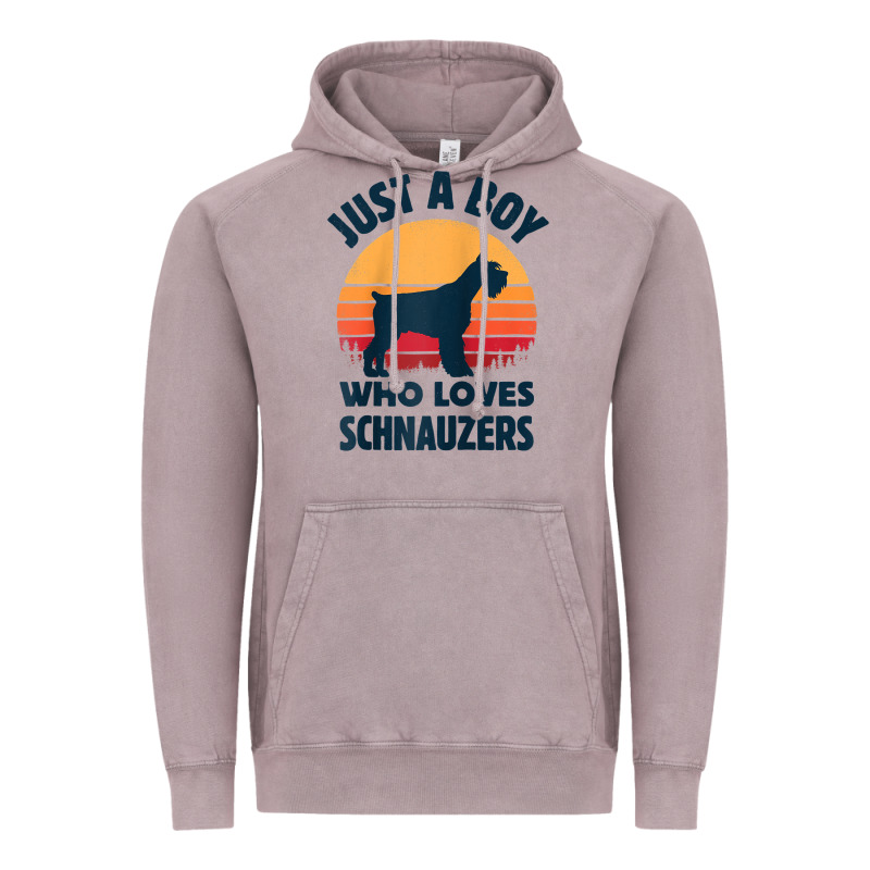 Schnauzer Just A Boy Who Loves Dogs Men Retro Vintage Sunset Raglan Ba Vintage Hoodie by linhVisuals | Teevron