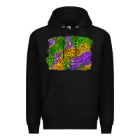 Black mardi gras leopard gemstone background Premium Hoodie - RanaPortraitStore