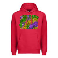 Cardinal mardi gras leopard gemstone background Premium Hoodie - RanaPortraitStore