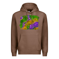 Chestnut mardi gras leopard gemstone background Premium Hoodie - RanaPortraitStore